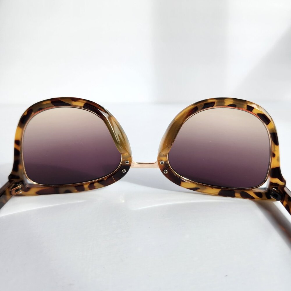 Circus by Sam Edelman Tortoise Shell Cat-Eye Frame Sunglasses Gradient Lenses - Picture 8 of 10